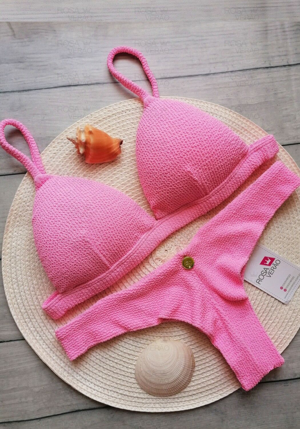 Biquíni Fixo Com Regulagem Rosa Candy