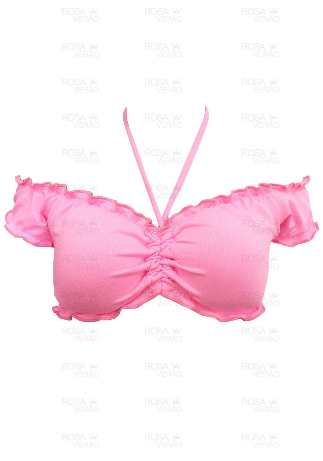 Biquíni Top Ciganinha/ Blusinha Com Bojo Removível - Rosa Chiclete