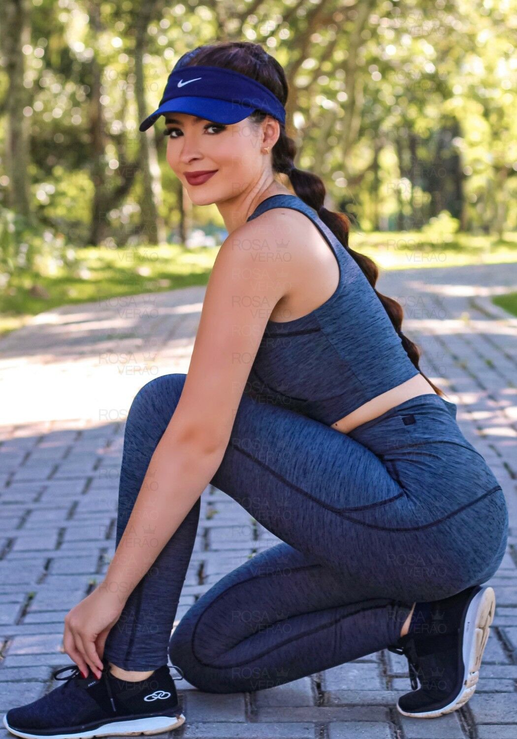 Calça Legging Feminina Cintura Alta Grafite