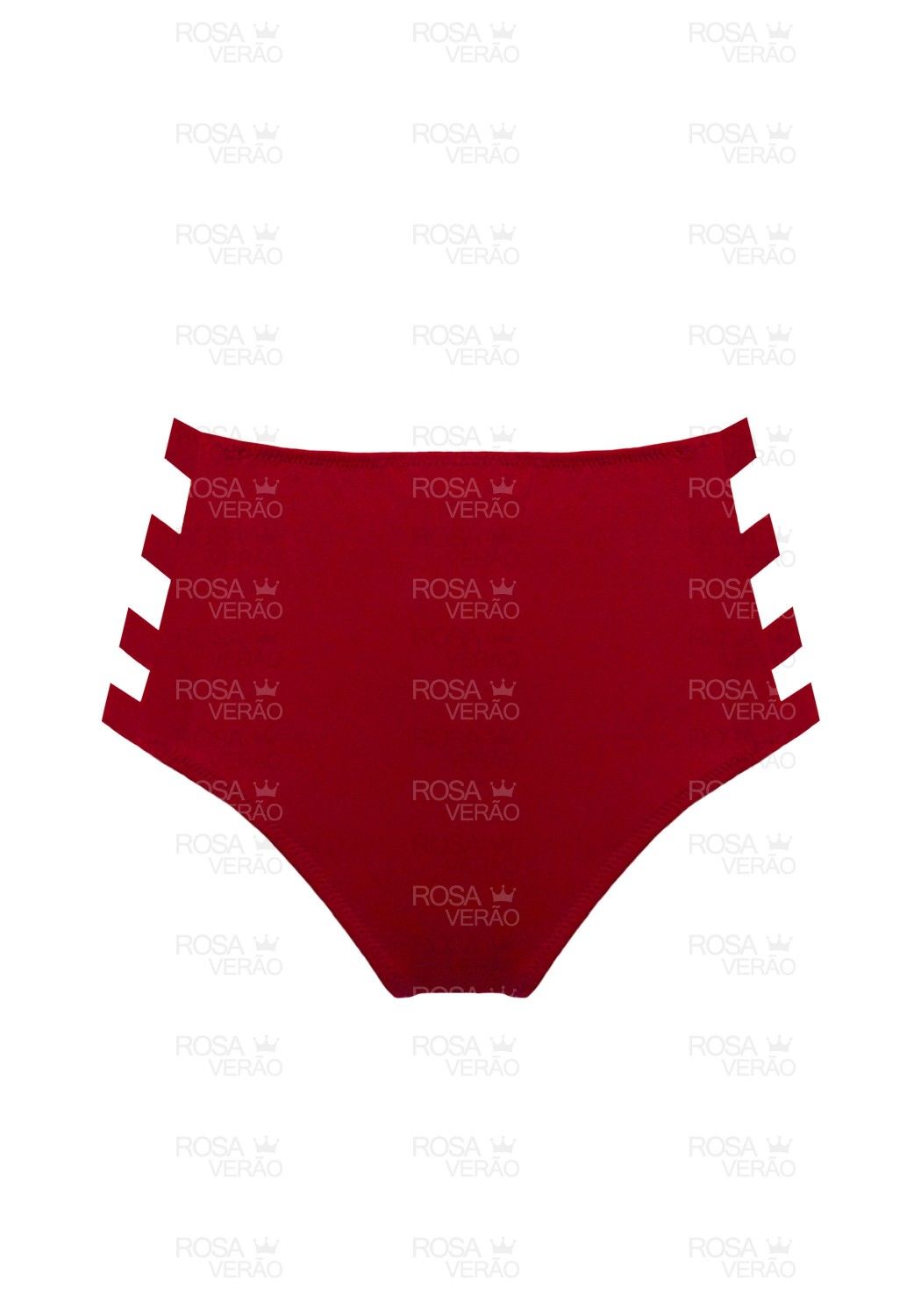 Calcinha Cintura Alta Tiras - Hot Pants - Vermelho