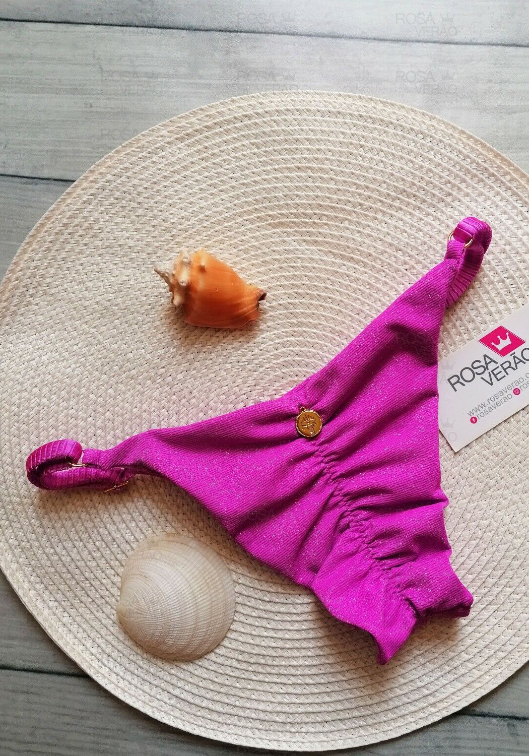 Calcinha Empina Bumbum Regulável Glitter Rosa Pink