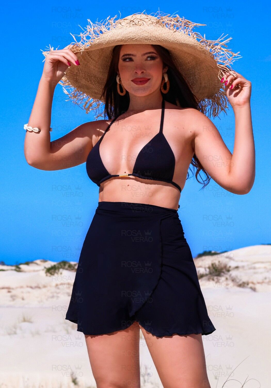 Saída de Praia Saia Pareô Curta - Preto