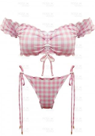 Biquíni Ciganinha/Blusinha Vichy Rosa - Levanta Bumbum Biquíni Ciganinha/Blusinha Vichy Rosa - Levanta Bumbum