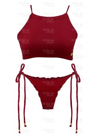 Biquíni Cropped Marsala - Empina Bumbum