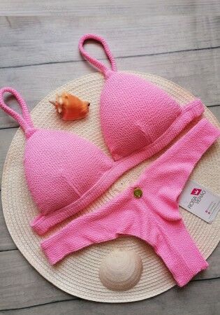 Biquíni Fixo Com Regulagem Rosa Candy