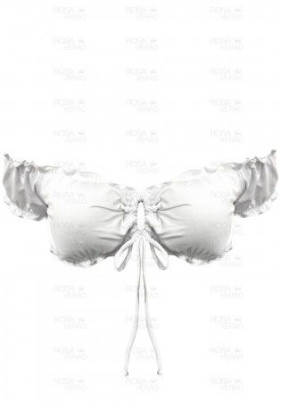 Biquíni Top Ciganinha/ Blusinha Com Bojo Removível Branco