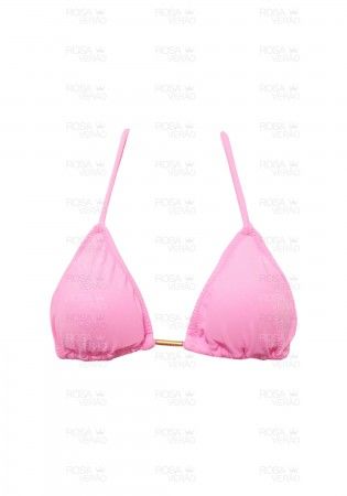 Biquíni Top Cortininha Com Bojo Removível Rosa Chiclete
