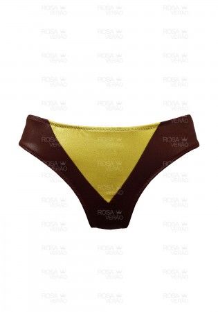 Calcinha Ripple Bicolor Marrom e Dourado Fixo - Empina Bumbum Calcinha Ripple Bicolor Marrom e Dourado Fixo - Empina Bumbum