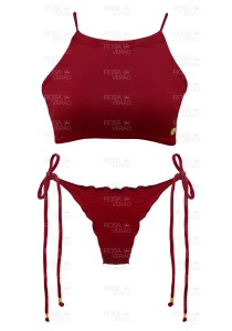 Biquíni Cropped Marsala - Empina Bumbum