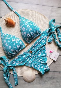Biquíni Empina Bumbum Cortininha Onça Azul