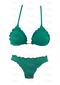 Biquíni Ripple Verde Jade Fixo - Empina Bumbum