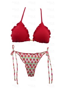 Biquíni Ripple Vermelho e Melancia - Empina Bumbum