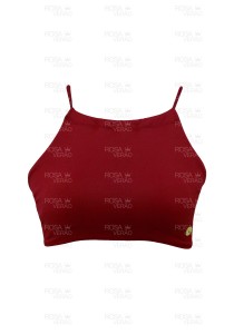 Biquíni Top Com Bojo Removível Cropped Marsala