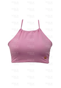 Biquíni Top Com Bojo Removível Cropped Rosa Bebê