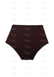 Calcinha Cintura Alta - Hot Pants - Marrom Shine 