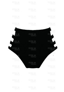 Calcinha Cintura Alta Tiras - Hot Pants - Preto