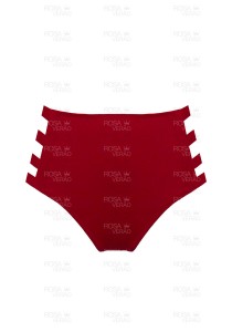 Calcinha Cintura Alta Tiras - Hot Pants - Vermelho