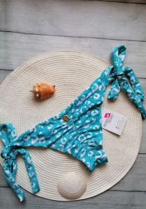 Calcinha Empina Bumbum Lacinho Oncinha Azul