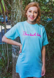 Camiseta Alongada/Vestido Azul Turquesa