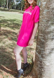 Camiseta Alongada/Vestido Rosa Pink 
