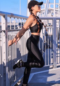 Conjunto Esportivo Fitness Cintura Alta Black 