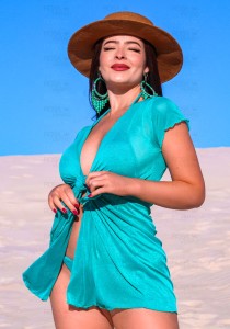 Saída de Praia Curta Tule Com Elastano Verde Jade